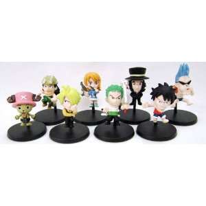  One Piece Chibi Pirates 2 inch Figures Set of 8 Toys 