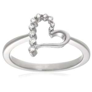   Diamond Heart Ring (1/8 cttw, G H Color, I1 Clarity), Size 9 Jewelry