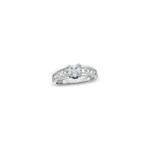 ZALES Princess Cut Diamond Channel Shank Engagement Ring in 14K White 