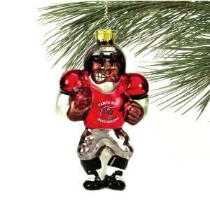  Tampa Bay Buccaneers Angry Football Player Glass Ornament 
