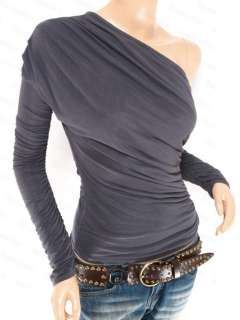 Free Ship Funky Ruched One Shoulder Boho Top S/M L XL  