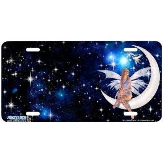 501 Fairy Crescent Moon Fairy License Plate Car Auto Novelty Front 