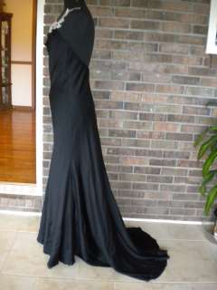 Vera Wang Black Silk Formal National Pageant Prom Homecoming Dress 6 