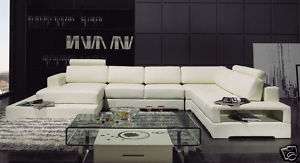   Sectional Sofa WHITE Modern Italian LEATHER  Nationwide