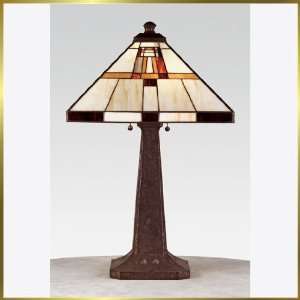 Tiffany Table Lamp, QZTF6876M, 2 lights, Antique Bronze, 16 wide X 26 