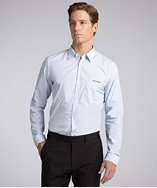 Gucci light blue pinstripe cotton button front dress shirt style 