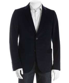 Gucci blue velvet corduroy two button jacket  