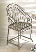 Arched Back Garden Chair with Scroll Arms, Iron  