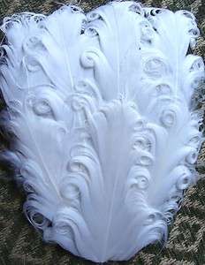 NAGORIE WHITE ON WHITE CURLY GOOSE FEATHER PAD PRETTY  