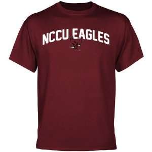  North Carolina Central Eagles Mascot Logo T Shirt   Maroon 