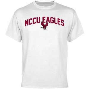  North Carolina Central Eagles Mascot Logo T Shirt   White 