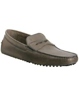 Tods grey leather New Gommini penny loafers  