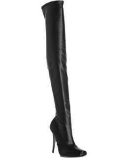 Stella McCartney black faux leather over the knee boots   up 