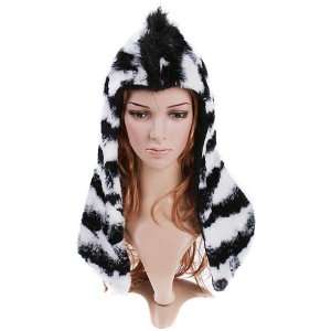  Zebra Half Hoodie Faux Fur by Animal Hood 