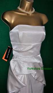 New KAREN MILLEN DK170 Silver Soft Draped Bustier Dress  