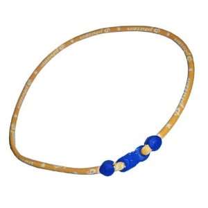  Phiten Custom Titanium Star Necklace Gold with Navy Trim 