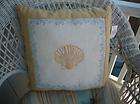 Seashell Pillow Coral Beach Decor Sand Embroidered Throw Living Room 