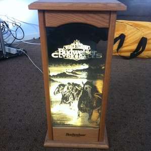 Budweiser Bud Clydesdales Cabinet / Neon Electric Made Of Wood Free 