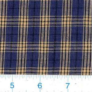  45 Wide Medium PLaid Navy/Natural Fabric By The Yard 