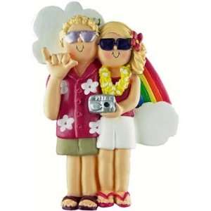  Blonde & Blonde Vacation Couple Christmas Ornament Sports 
