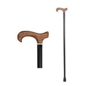   Derby Handle Walking Cane With Black Beechwood Shaft and Silver Collar
