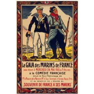 11x 14 Poster.  La Gala Des Marins de France  Poster. Decor with 