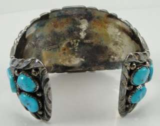 Southwestern Navajo Turquoise 925 Silver Cuff Watchband  