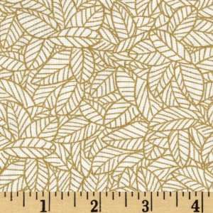  44 Wide Peaceful Planet Leaves Tan Fabric By The Yard 