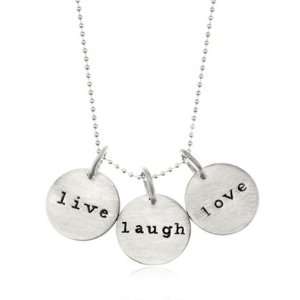  Live, Laugh and Love Necklace in Sterling Silver Jewelry