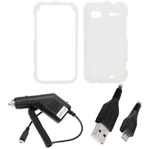   On Case+Car Charger+USB Sync Data Cable for T Mobile HTC Sensation 4G