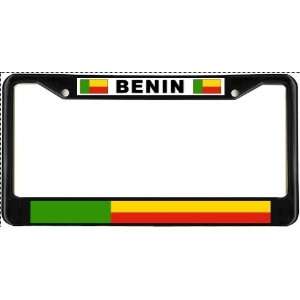 Benin Flag Black License Plate Frame Metal Holder