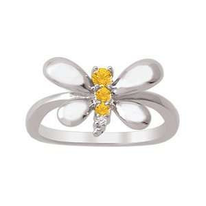  Citrine Butterfly Birthstone Ring Jewelry