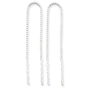  Sterling Silver Spiral Bar Threader Earrings Vishal 