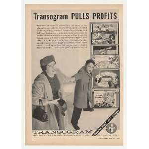  1957 Transogram Games Pulls Profits Trade Print Ad 
