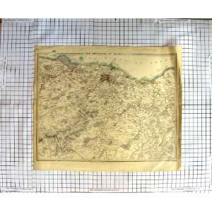  ANTIQUE MAP 1838 ENVIRONS EDINBURGH SCOTLAND DAVIES