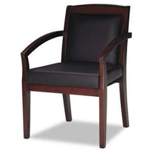   Wood Guest Chair, Mahogany/Black Leather MLNVSCABMAH