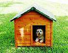 small outdoor dog house w flap door cedar wood doghouse