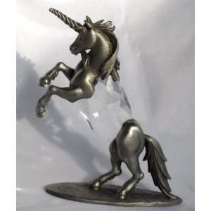  Pewter and Crystal Unicorn 