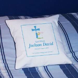  God Bless Christening Personalized Throw Pillow