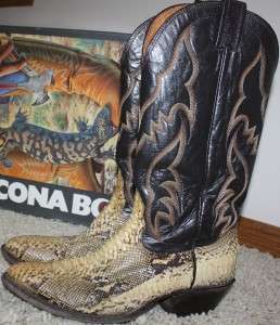 Nocona Snake Python Western Cowboy Boots Size 8 Mens  