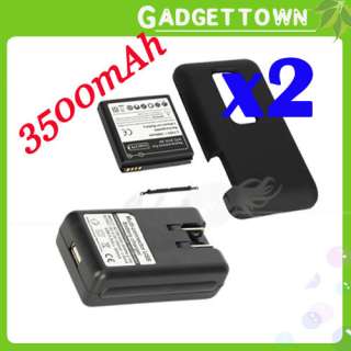 2XNew 3500mAh Extended Battery +Charger For HTC EVO 3D  