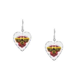    Earring Heart Charm Tribal Flaming Eagle Artsmith Inc Jewelry