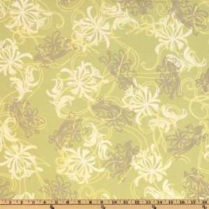  44 Wide Chic Blooms Vines Lime Fabric By The Yard Arts 