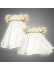 Rare Editions Baby/Infant 3M 24M 2 Piece IVORY METALLIC GOLD SEQUIN 