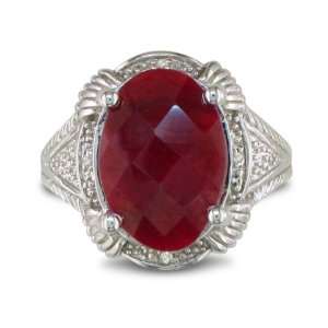  7ct Ruby Rough Cut Diamond Ring Set in Sterling Silver 