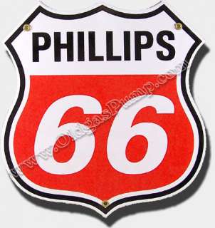 PHILLIPS 66 12 DC PORCELAIN GAS PUMP SIGN WHITE  