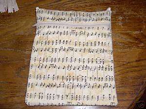 Music Notes fabric purse tablet kindle case bag 2  