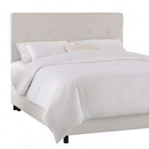  Skyline Furniture Upholstered Five Button Bed in Twill 