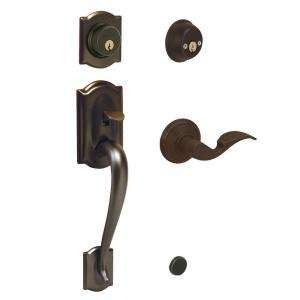 Schlage F62 CAM 613 AVA Camelot Double Cylinder Handleset with Avanti 