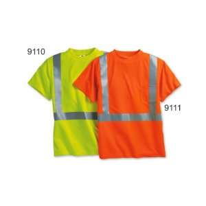 High performance Lime Micro fiber t shirt,Size Large, ANSI Class 2 